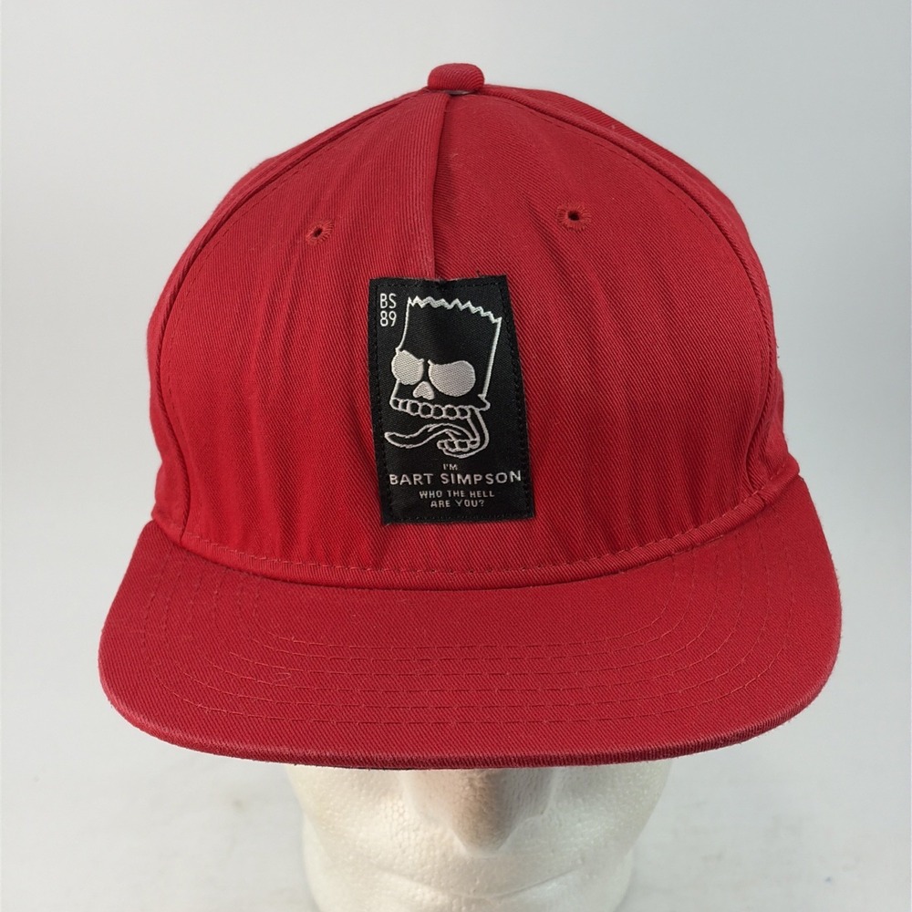 Neff x The Simpsons Hat Cap Snap Back Flat Brim Red Bart Simpson Streetwear